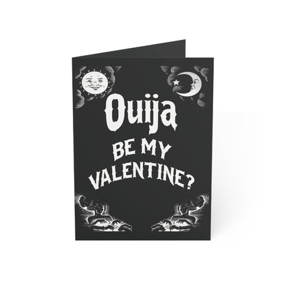 Ouija be my valentine Cute and funny Ouija board themed Valentines Day card for your spooky valentine