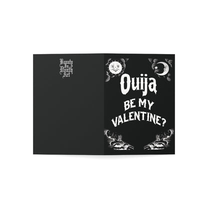 Ouija be my valentine Cute and funny Ouija board themed Valentines Day card for your spooky valentine