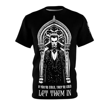 Let them in Gothic Vampire Holiday Shirt, Gothic Vampire Christmas Shirt, Holiday Horror T-Shirt, Dark Aesthetic Christmas Tee, Spooky Holiday Gift, Gothic Xmas Graphic Shirt