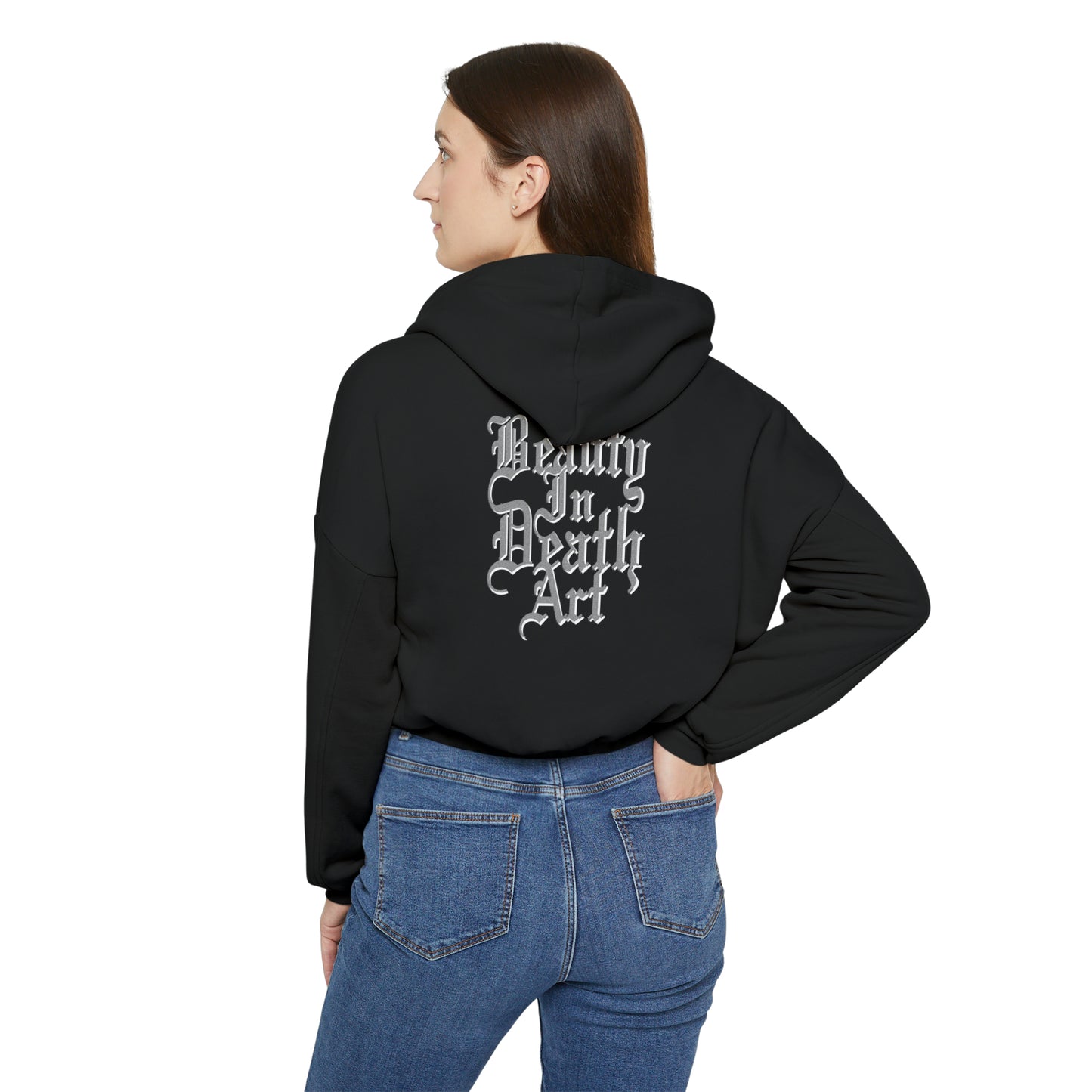 Lovers Tarot Card cute and spooky Women's Cinched Bottom Hoodie