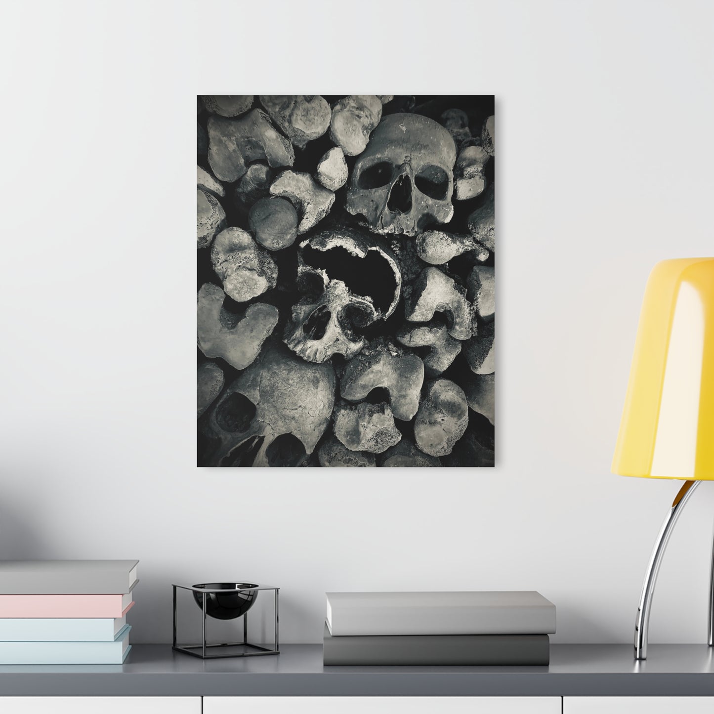 3 Skulls in Paris Acrylic Print by BeautyInDeathArt