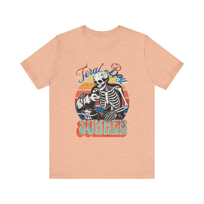 Feral Boy Summer Retro Skeleton and Opossum T-shirt